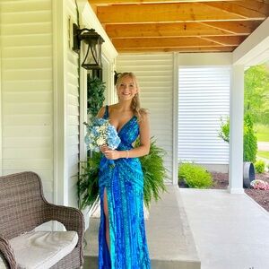 Stunning Blue and Green Gown